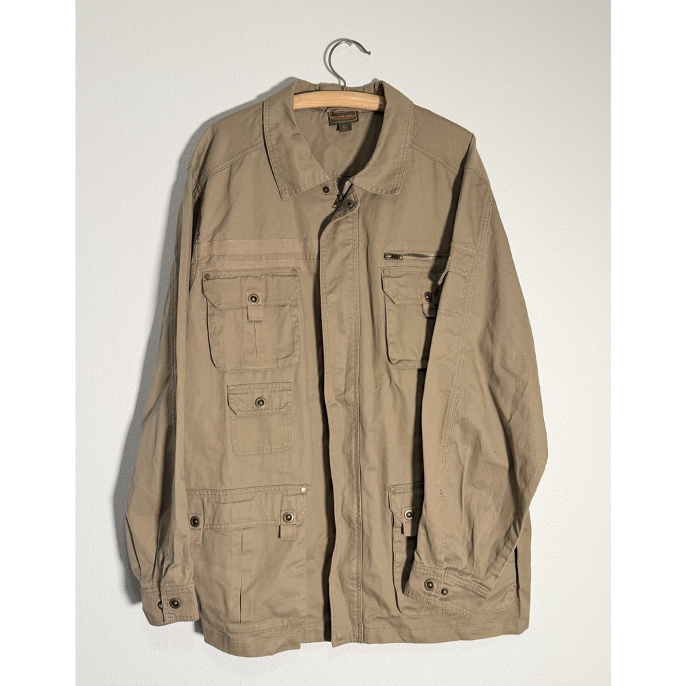 Boulder Creek 2XL Tall Utility Jacket Khaki Field Coat Full Zip Men’s XXL